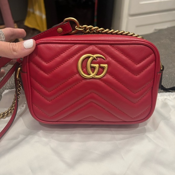 Gucci Marmont Mini Camera Bag RED- WITH RECEIPT ❤️ - Picture 2 of 6